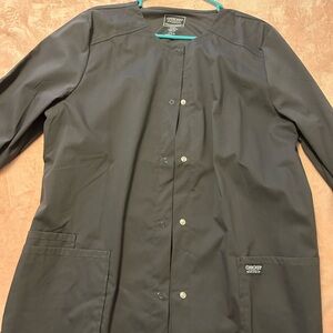 Cherokee Women’s Snap Front Scrub Jacket - Charcoal Gray
